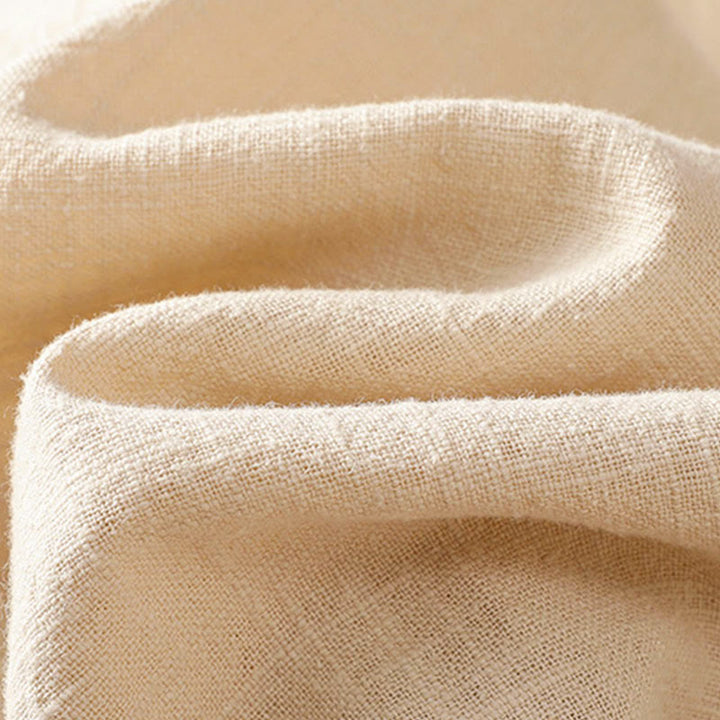 Koszula lniana damska z długim rękawem i kontrastowym wzorem w Buddha Stones z chińskimi guzikami żaby - image 12