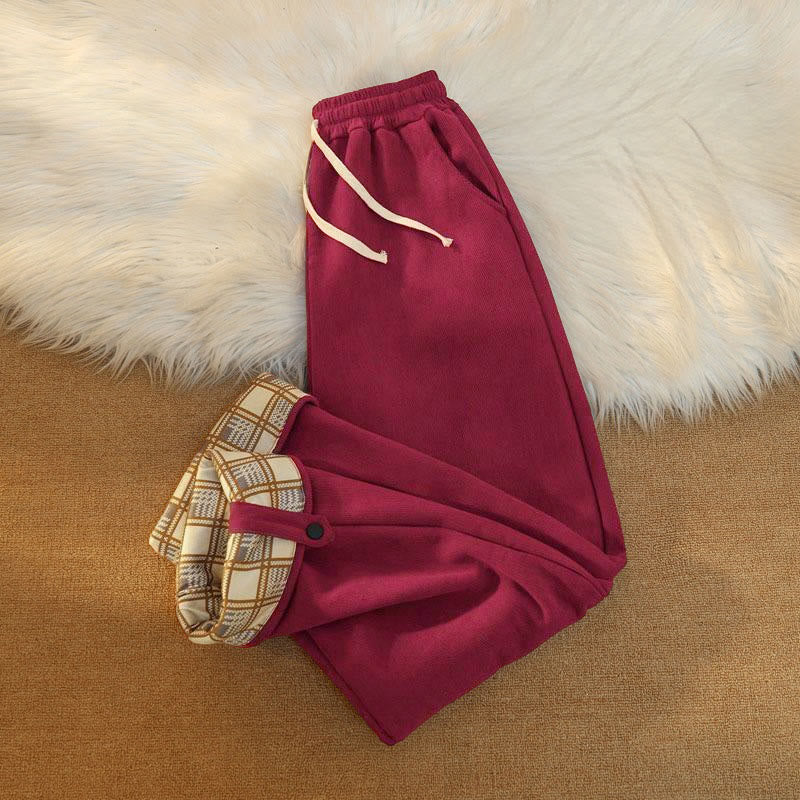 Damskie spodnie z szerokimi nogawkami i kieszeniami, z bawełny, sztruksu i polaru Buddha Stones - image 36