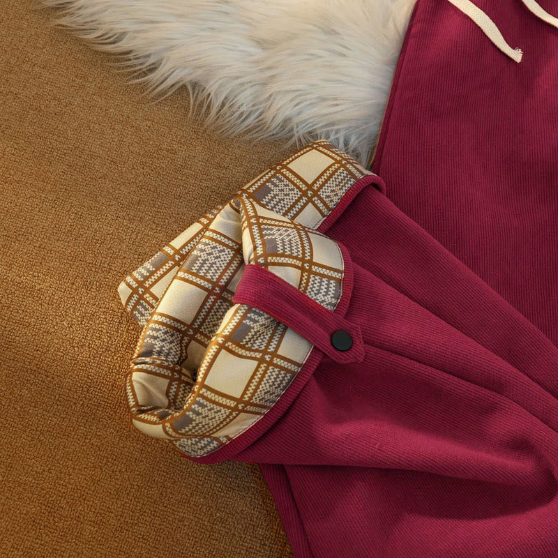 Damskie spodnie z szerokimi nogawkami i kieszeniami, z bawełny, sztruksu i polaru Buddha Stones - image 32