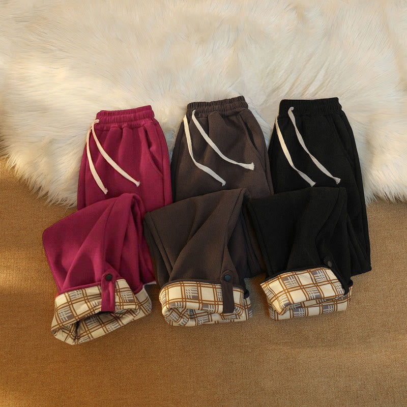 Damskie spodnie z szerokimi nogawkami i kieszeniami, z bawełny, sztruksu i polaru Buddha Stones - image 40