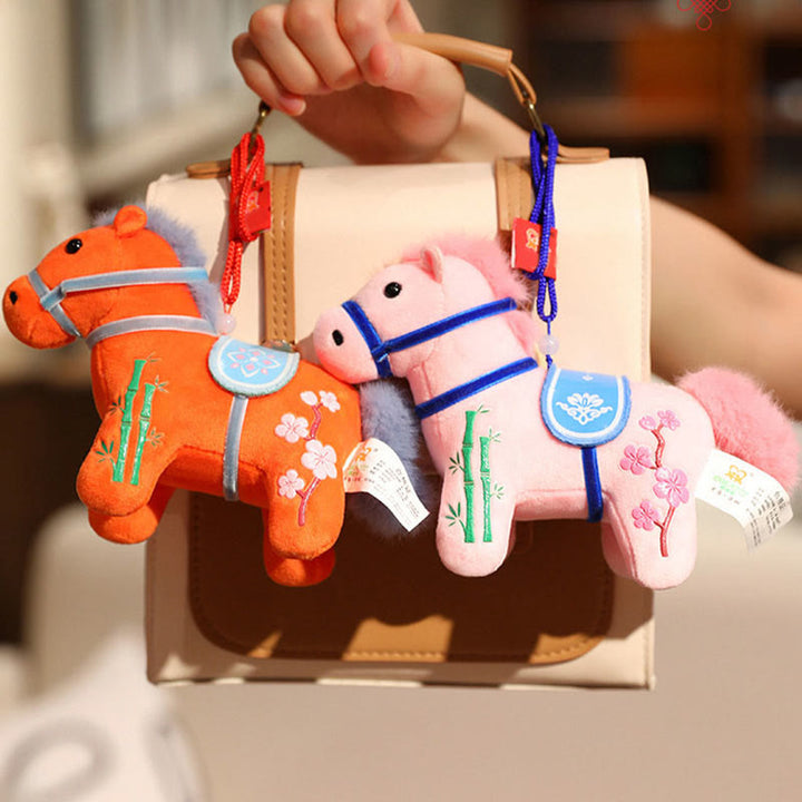 Buddha Stones Rok Konia Bambusowy Smok Lotos Feniks Pluszowa Lalka Dekoracja Domu - image 9