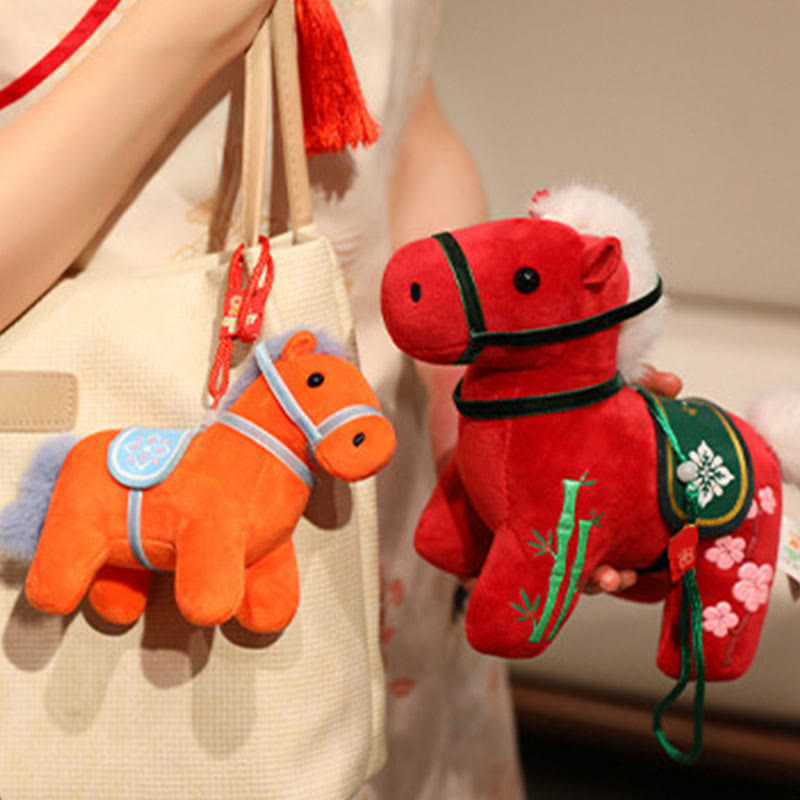 Buddha Stones Rok Konia Bambusowy Smok Lotos Feniks Pluszowa Lalka Dekoracja Domu - image 12