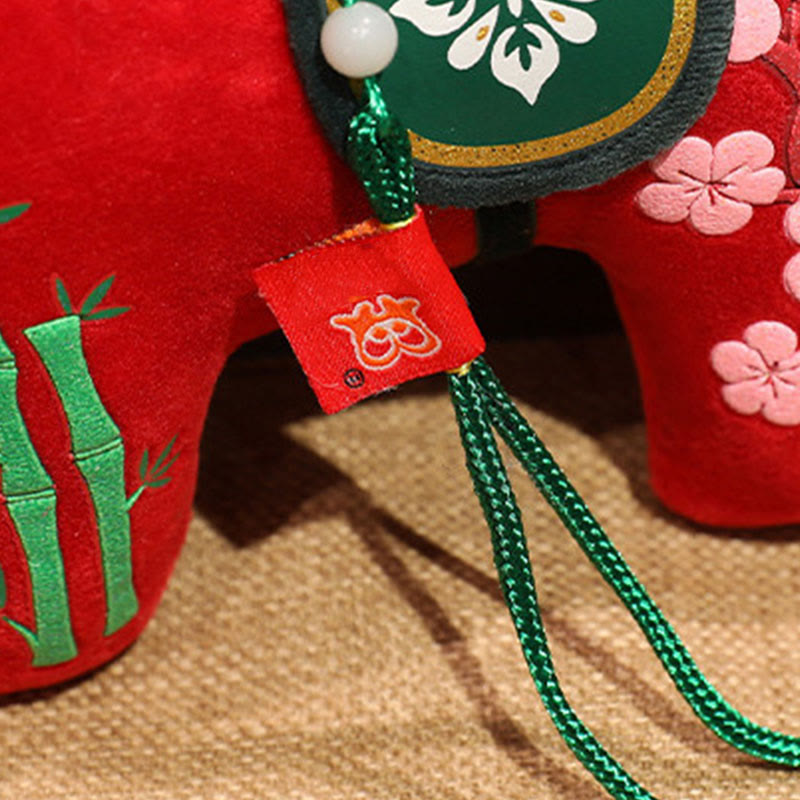 Buddha Stones Rok Konia Bambusowy Smok Lotos Feniks Pluszowa Lalka Dekoracja Domu - image 4