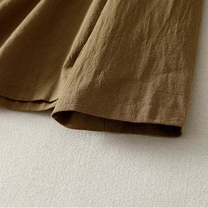 Koszula damska z długim rękawem z asymetrycznym przodem i guzikami w kształcie żaby z Buddha Stones - image 5