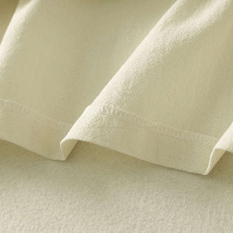 Koszula damska z długim rękawem z asymetrycznym przodem i guzikami w kształcie żaby z Buddha Stones - image 15