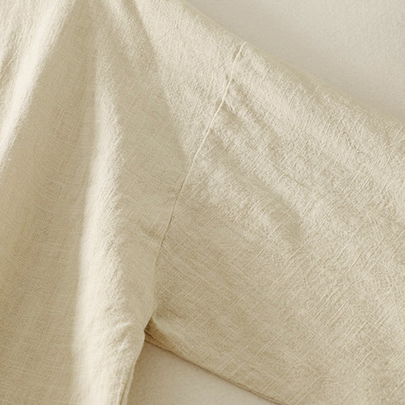 Koszula damska z długim rękawem z bawełny i lnu w stylu zen, z motywem kamieni Buddha Stones , prosta, chińska, z żabą i guzikami - image 12