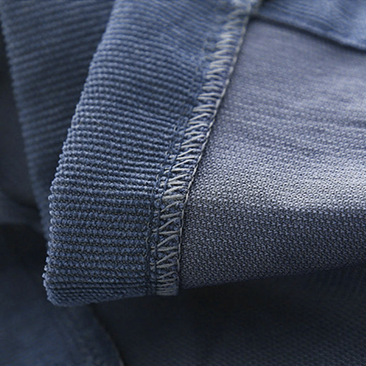 Sukienka midi z długim rękawem i kieszeniami z tkaniny sztruksowej Buddha Stones Fall z prostymi guzikami - image 10