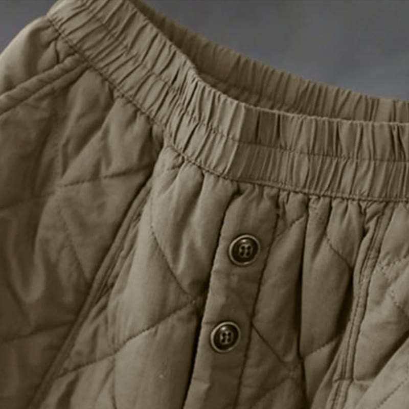 Spódnica damska Buddha Stones z bawełny, ocieplana, o długości 7-8, z kieszeniami - image 3