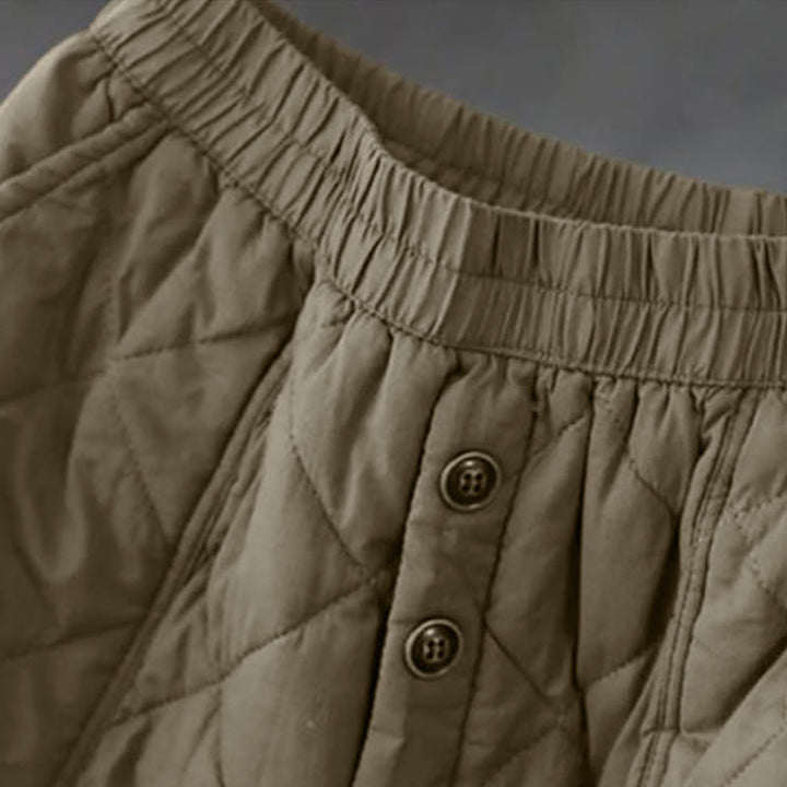 Spódnica damska Buddha Stones z bawełny, ocieplana, o długości 7-8, z kieszeniami - image 3