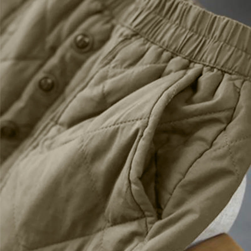 Spódnica damska Buddha Stones z bawełny, ocieplana, o długości 7-8, z kieszeniami - image 6