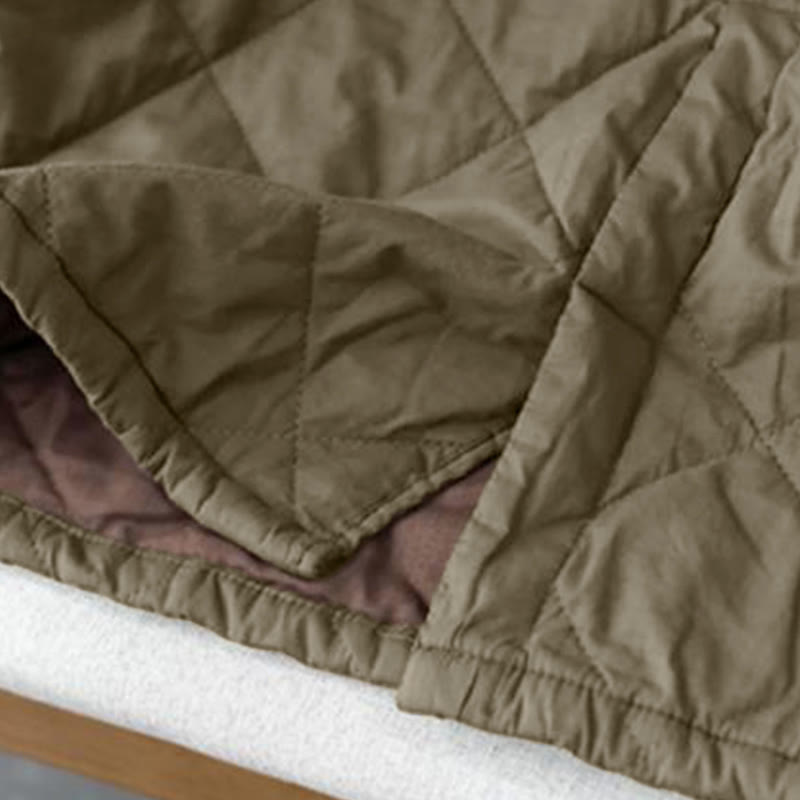 Spódnica damska Buddha Stones z bawełny, ocieplana, o długości 7-8, z kieszeniami - image 7