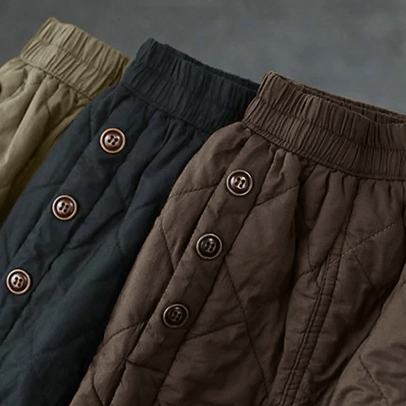 Spódnica damska Buddha Stones z bawełny, ocieplana, o długości 7-8, z kieszeniami - image 15