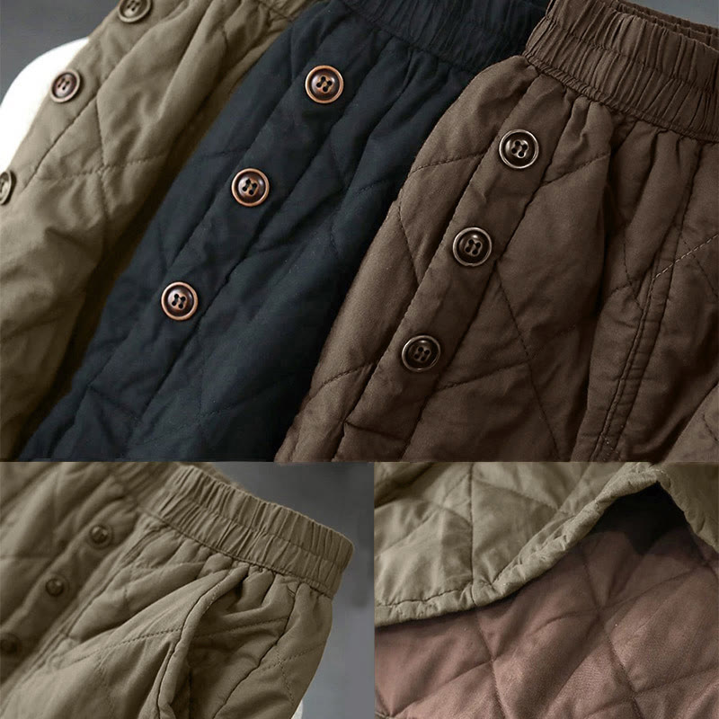 Spódnica damska Buddha Stones z bawełny, ocieplana, o długości 7-8, z kieszeniami - image 16