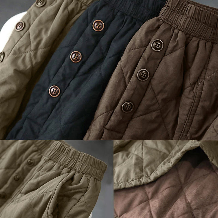 Spódnica damska Buddha Stones z bawełny, ocieplana, o długości 7-8, z kieszeniami - image 16