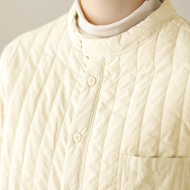 Damska kurtka termiczna z długim rękawem i kieszenią, z kołnierzem typu stójka i prostym wzorem "Buddha Stones" - image 11