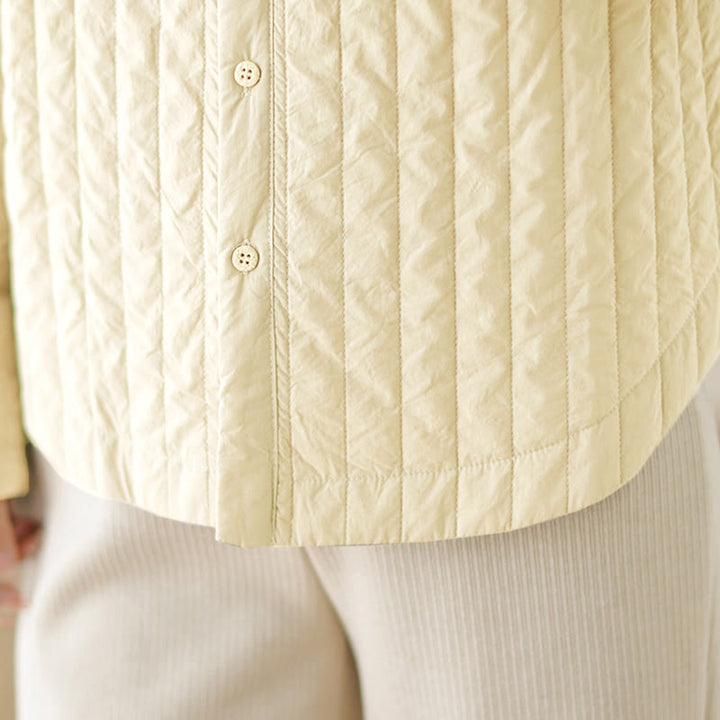 Damska kurtka termiczna z długim rękawem i kieszenią, z kołnierzem typu stójka i prostym wzorem "Buddha Stones" - image 15