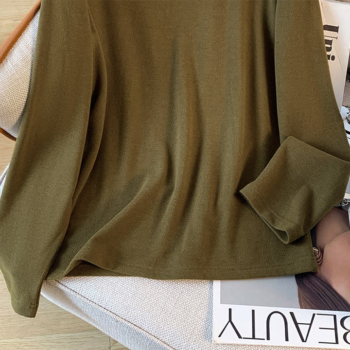 Koszula damska z długim rękawem z bawełny Buddha Stones Spring w jednolitym kolorze ze stójką i guzikami w kształcie żaby - image 19