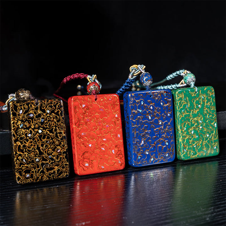 Naszyjnik z wisiorkiem ochronnym z drewna sandałowego i Buddha Stones, ręcznie wykonany z lakieru - image 23