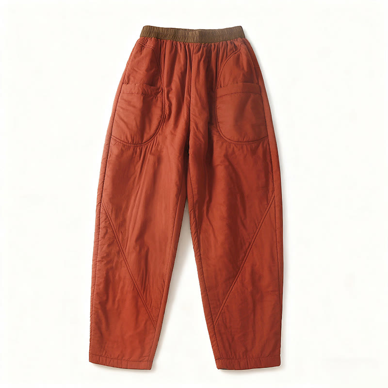 Damskie zimowe spodnie haremowe z kolekcji "Buddha Stones" z elastyczną talią i kieszeniami - image 13