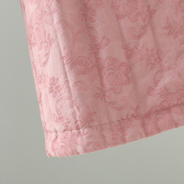 Damskie spodnie termiczne z szerokimi nogawkami do kostek z żakardową bawełną i kieszeniami Buddha Stones - image 9