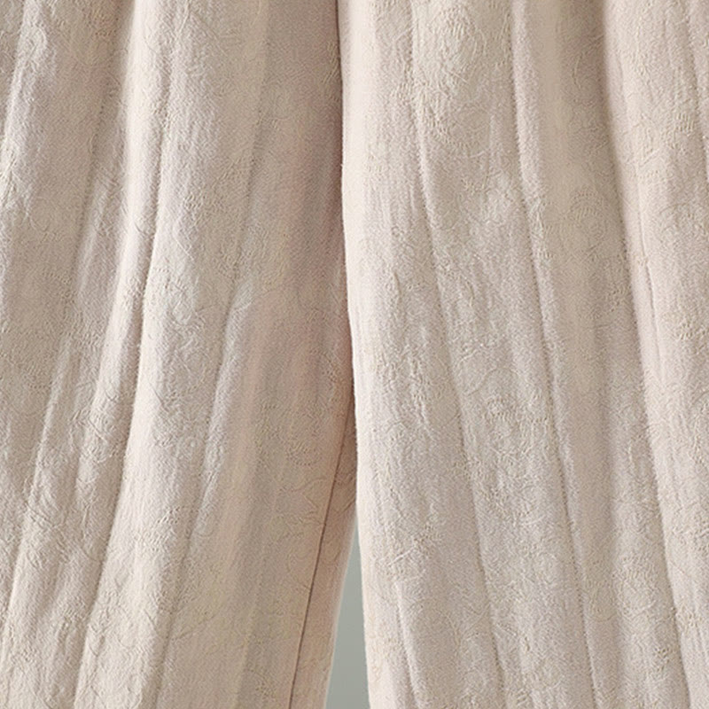 Damskie spodnie termiczne z szerokimi nogawkami do kostek z żakardową bawełną i kieszeniami Buddha Stones - image 16