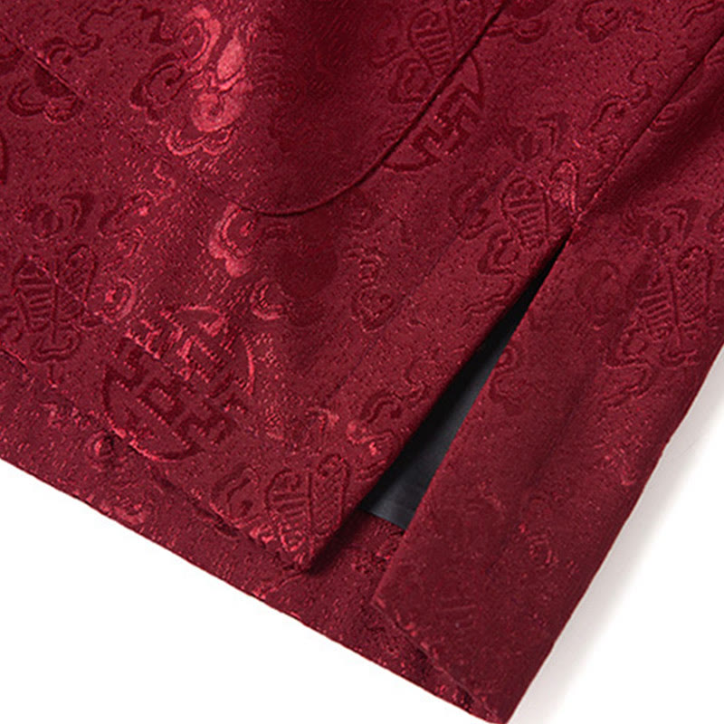 Męska kurtka typu Tang z długim rękawem i kieszeniami, haftowanymi Buddha Stones , kołnierzem stojącym - image 10