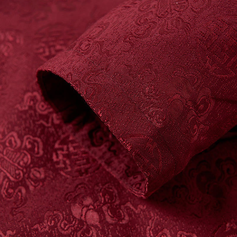 Męska kurtka typu Tang z długim rękawem i kieszeniami, haftowanymi Buddha Stones , kołnierzem stojącym - image 7