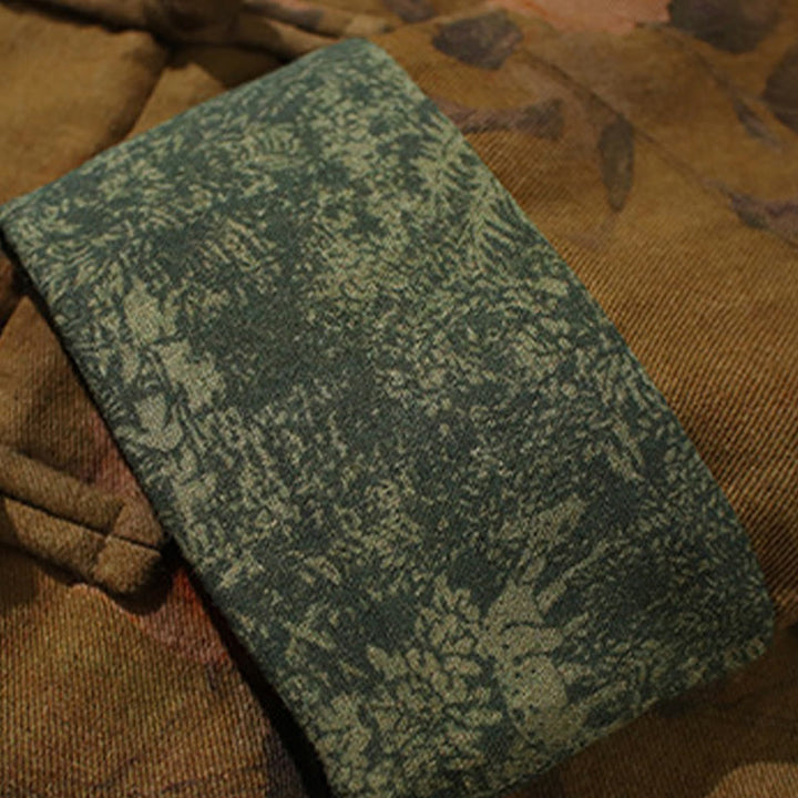 Męska bawełniana kurtka z długim rękawem i nadrukiem w kwiaty z Buddha Stones, zapinana na guziki z żabą chińską - image 22