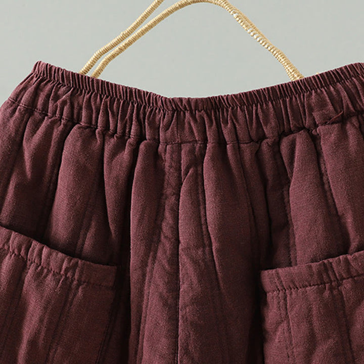 Damskie spodnie haremowe z bawełny z elastyczną talią i kieszeniami, z motywem Buddha Stones, w prostym, prostym fasonie ze ściągaczem - image 9