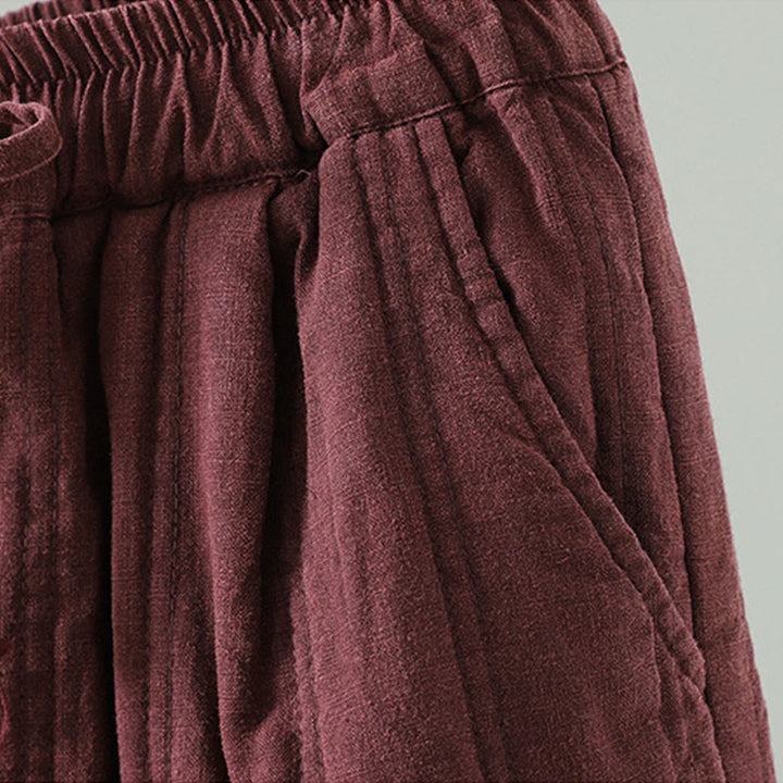 Damskie spodnie haremowe z bawełny z elastyczną talią i kieszeniami, z motywem Buddha Stones, w prostym, prostym fasonie ze ściągaczem - image 11