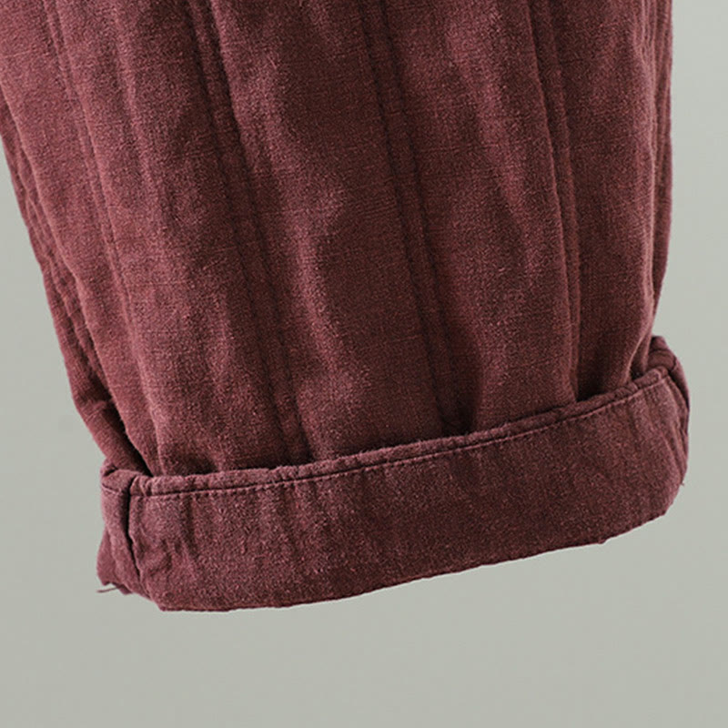 Damskie spodnie haremowe z bawełny z elastyczną talią i kieszeniami, z motywem Buddha Stones, w prostym, prostym fasonie ze ściągaczem - image 15