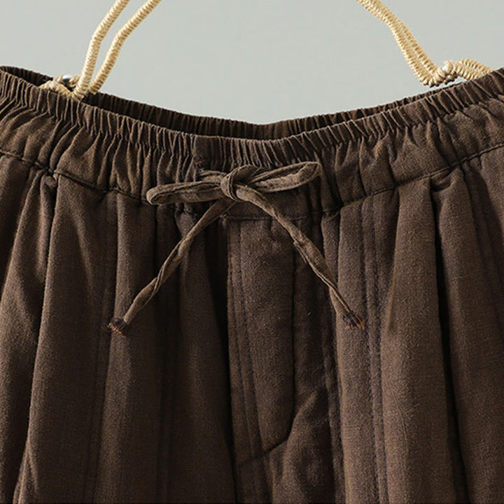 Damskie spodnie haremowe z bawełny z elastyczną talią i kieszeniami, z motywem Buddha Stones, w prostym, prostym fasonie ze ściągaczem - image 1