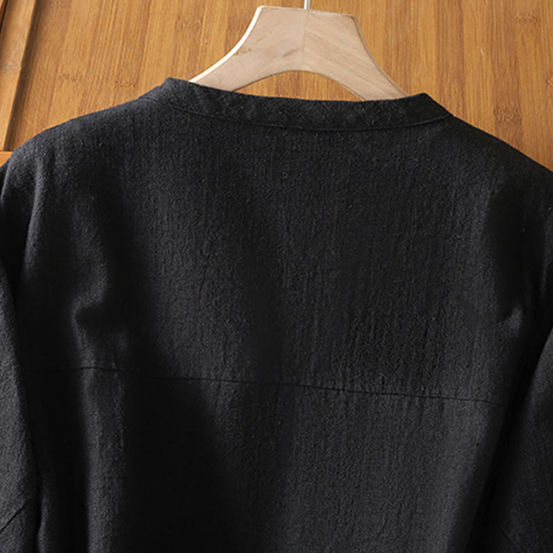 Kurtka damska z długim rękawem i kieszeniami, bawełniana, zapinana na zamek błyskawiczny, z podwójną warstwą materiału Buddha Stones - image 4