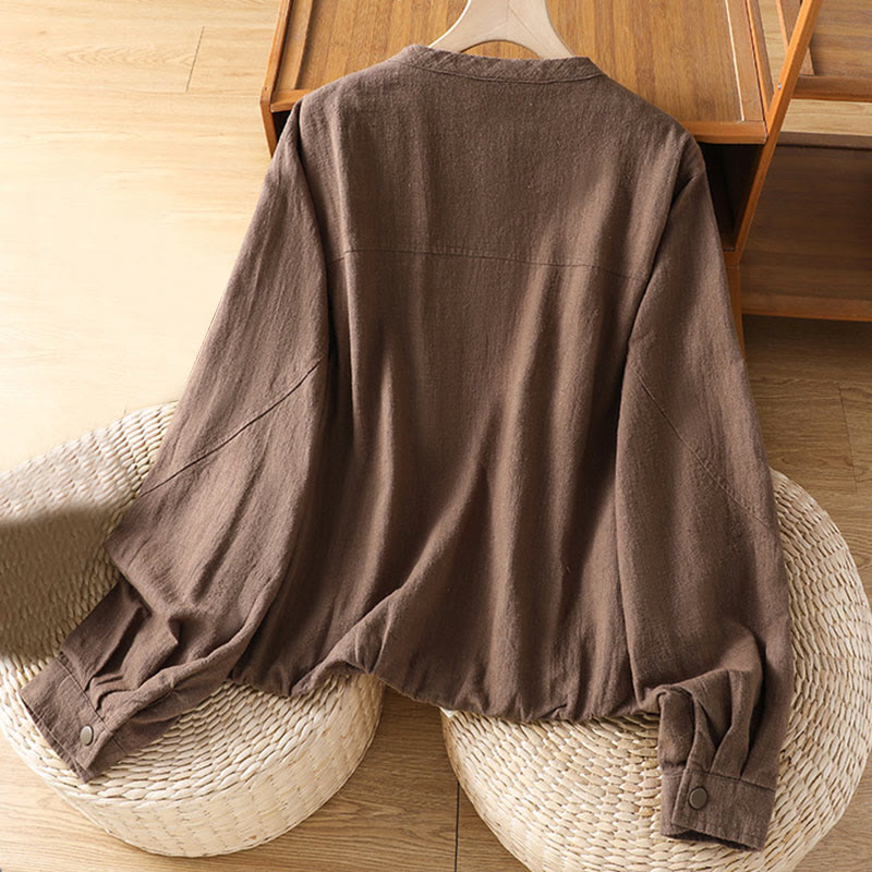 Kurtka damska z długim rękawem i kieszeniami, bawełniana, zapinana na zamek błyskawiczny, z podwójną warstwą materiału Buddha Stones - image 22