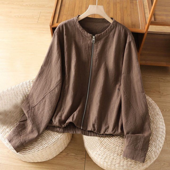 Kurtka damska z długim rękawem i kieszeniami, bawełniana, zapinana na zamek błyskawiczny, z podwójną warstwą materiału Buddha Stones - Sjena - US8-10，UK/AU12-14，EU40-42 (2XL) - image 21