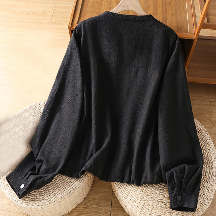 Kurtka damska z długim rękawem i kieszeniami, bawełniana, zapinana na zamek błyskawiczny, z podwójną warstwą materiału Buddha Stones - image 2