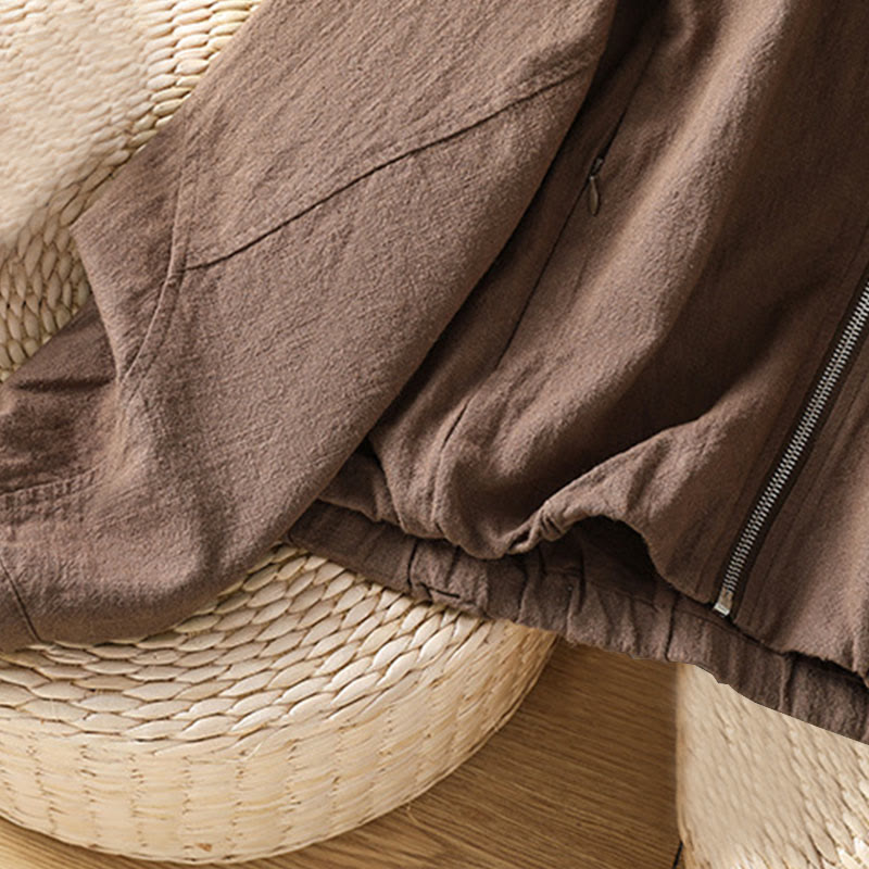 Kurtka damska z długim rękawem i kieszeniami, bawełniana, zapinana na zamek błyskawiczny, z podwójną warstwą materiału Buddha Stones - image 26