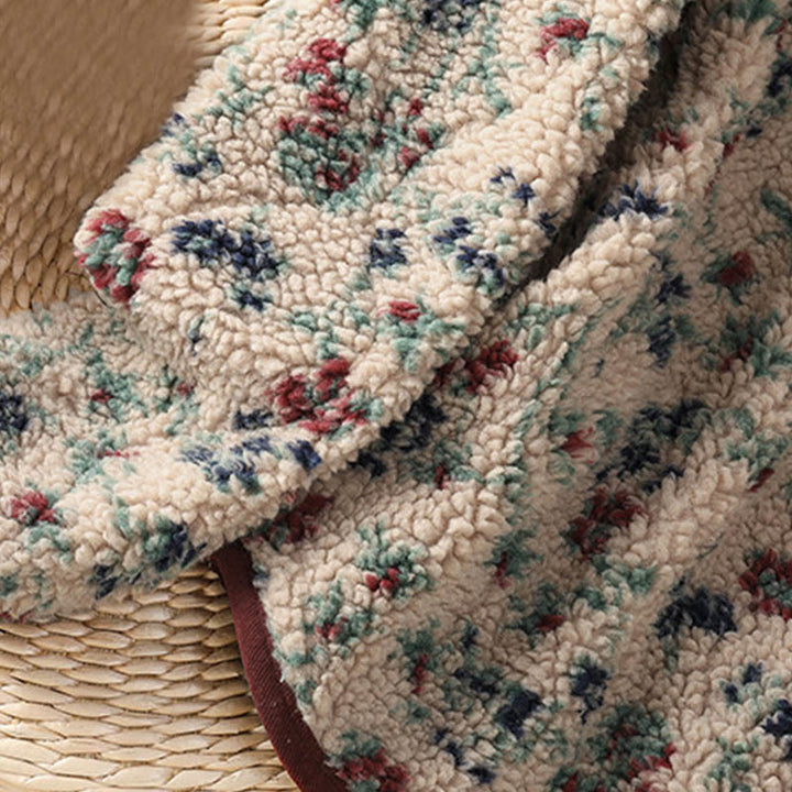 Damska kurtka termiczna z długim rękawem i kieszeniami, z bawełny z motywem kwiatowym "Buddha Stones" , zapinana na guziki - image 9