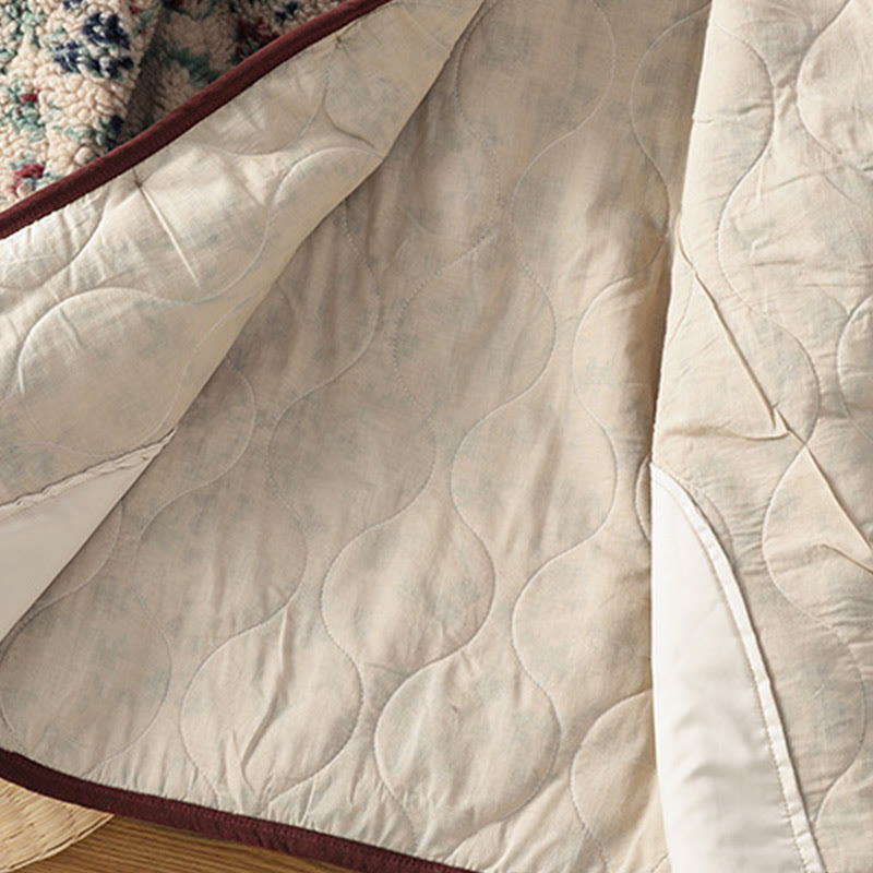 Damska kurtka termiczna z długim rękawem i kieszeniami, z bawełny z motywem kwiatowym "Buddha Stones" , zapinana na guziki - image 13