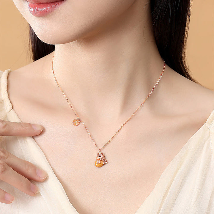 Naszyjnik z Buddha Stones ze srebra próby 925, Rok Konia, projekt monety, błogosławieństwo - image 5