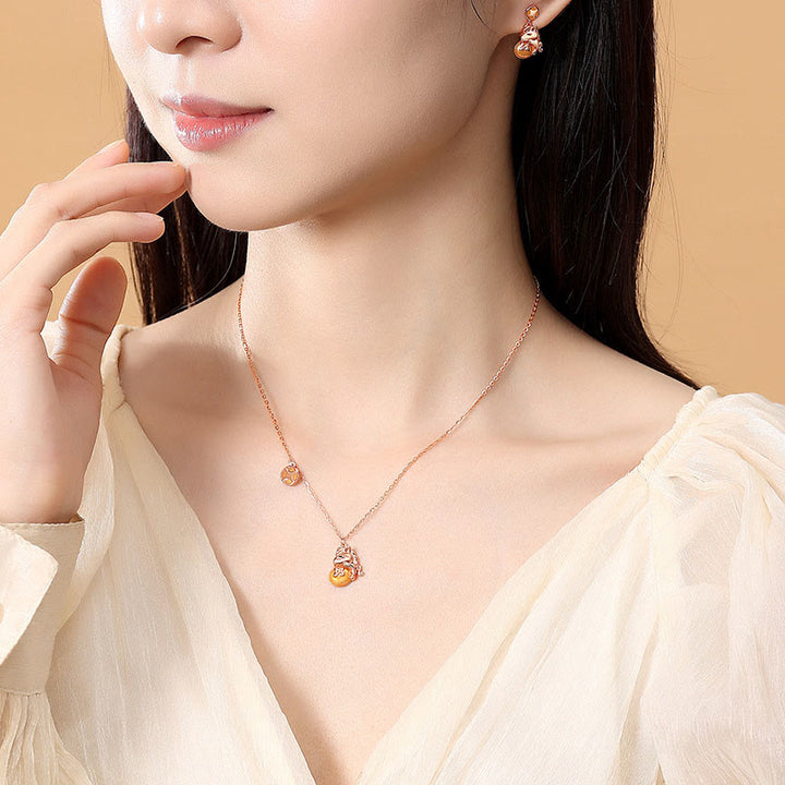 Naszyjnik z Buddha Stones ze srebra próby 925, Rok Konia, projekt monety, błogosławieństwo - image 4