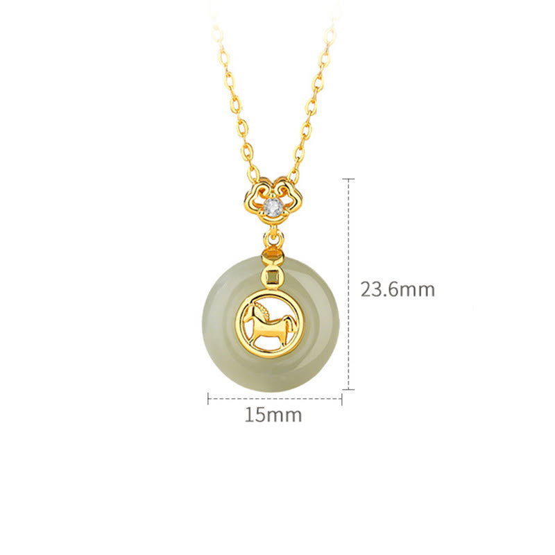 Bransoletka z czerwonego sznurka z Buddha Stones próby 925 i jadeitu Hetian z klamrą pokoju Rok Konia - image 16