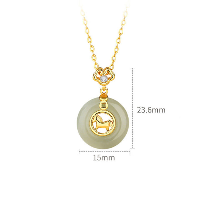 Bransoletka z czerwonego sznurka z Buddha Stones próby 925 i jadeitu Hetian z klamrą pokoju Rok Konia - image 16