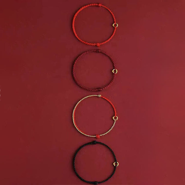 Bransoletka na kostkę z Buddha Stones, mała klamra pokoju, pleciony sznurek, regulowana - image 14