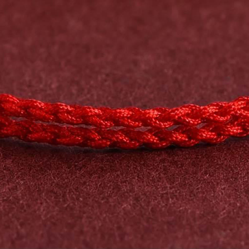 Bransoletka ochronna na kostkę z plecionego sznurka z Buddha Stones i pięcioma miedzianymi monetami - image 7