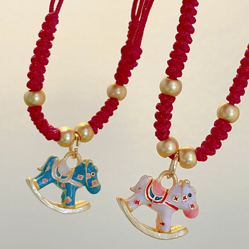 Buddha Stones , Mała Bransoletka Roku Konia, Czerwony Sznurek, Miedziana, Regulowana, Szczęście - image 5