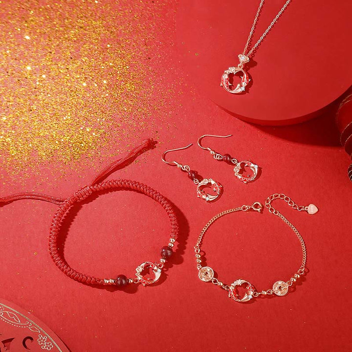 Naszyjnik z podwójnym wisiorkiem z motywem błogosławieństwa ryby Koi , Buddha Stones, 925 srebro próby 925, złoto 18k - image 19