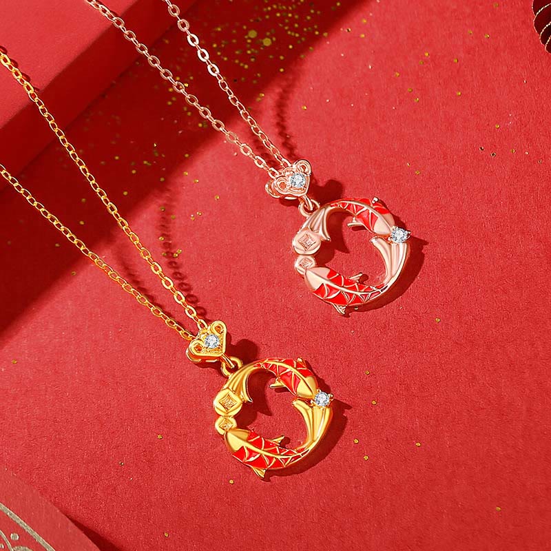 Bransoletka z Buddha Stones ze srebra próby 925, pozłacana 18-karatowym złotem, z motywem ryby Koi i czerwonego cynobrowego sznurka - image 13