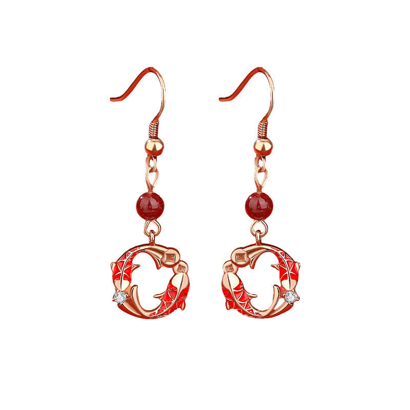 Bransoletka z Buddha Stones ze srebra próby 925, pozłacana 18-karatowym złotem, z motywem ryby Koi i czerwonego cynobrowego sznurka - image 16