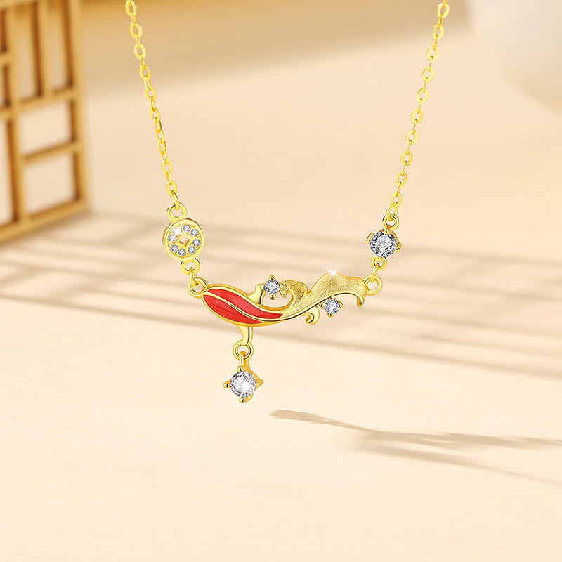 Bransoletka z czerwonego sznurka z motywem ryby Koi, wykonana ze srebra próby 925 z Buddha Stones i błogosławieństwem - Naszyjnik z rybą Koi - image 8